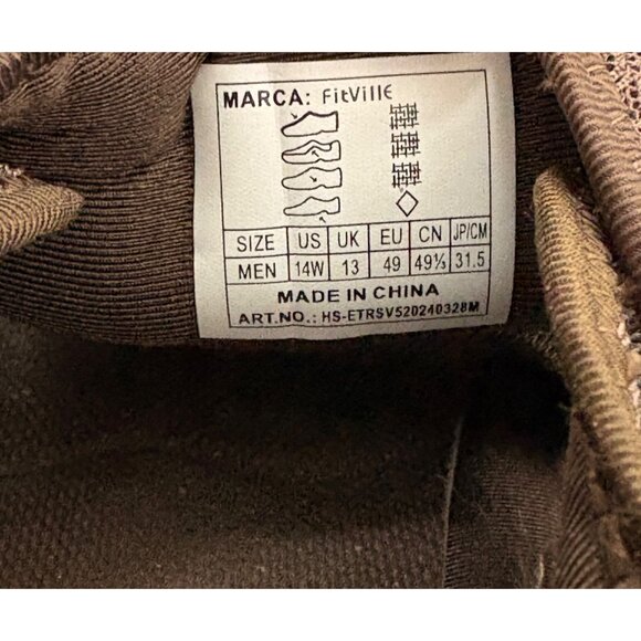 FITVILLE DIABETIC-EDEMA SANDALS MENS SIZE 14W BROWN WIDE WIDTH ARCH HEEL SUPPORT - Picture 9 of 10